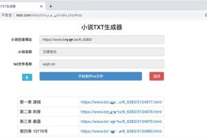 PHP在线小说TXT生成器源码无需数据库